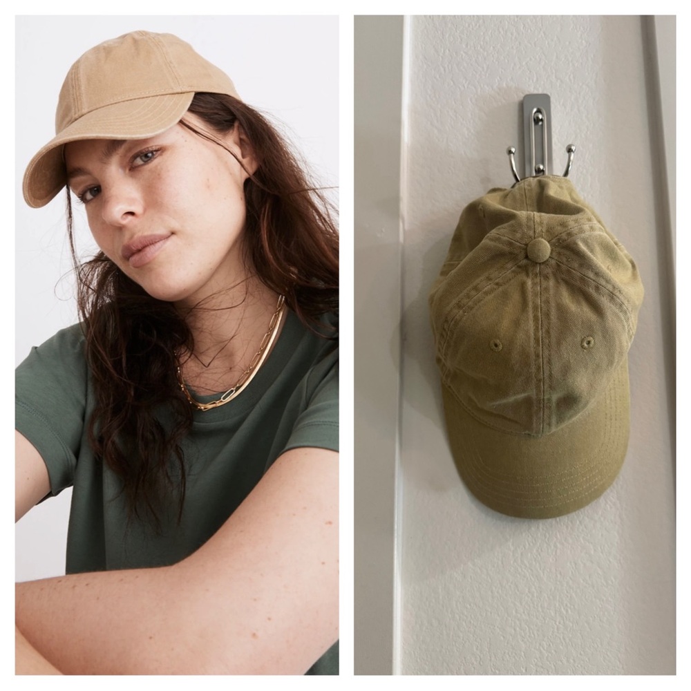 Madewell organic washed Cotton Baseball Cap with leather strap